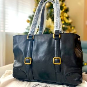 New Frye Claude Tote in Chocolate Black - Sample